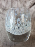 Glassybaby White and Clear Bubble Glass Candle Votive
