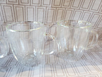 Set of 4 Bodum Bistro Clear Glass Double Wall Coffee Mugs