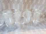 Set of 4 Bodum Bistro Clear Glass Double Wall Coffee Mugs