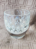 Glassybaby White and Clear Bubble Glass Candle Votive