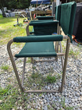 Two Green Canvas Folding Captains Chairs