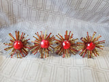 Set of 4 Red Beaded Napkin Rings
