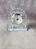Michael Fina Fifth Avenue Clear Glass Desk Clock WORKS