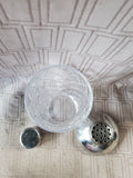 Heavy Clear Glass and Metal Cocktail Shaker