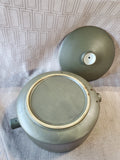 Olive Green Pottery Covered Casserole Dish