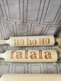 Assorted Lot of Miniature Christmas Wooden Rolling Pins and Cheese Boards