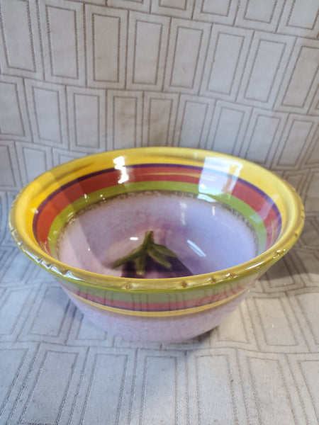 Clay Art Eggplant Bowl