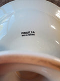 Ceriart S.A. White Ceramic Pedestal Serving Bowl