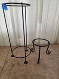 Two Black Metal Plant Stands