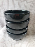 Set of 4 Black Ceramic Dessert Bowls