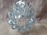 Heavy Clear Glass Flower Bowl