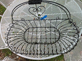 Vintage Black Wrought Iron Scroll Work Basket