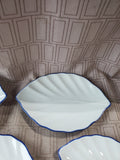 Set of 4 IDG Blue and White Leaf Plates