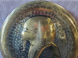 Signed Brass Egyptian Pharoah Wall Plate