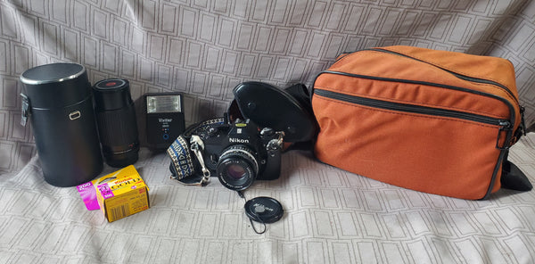 Nikon Em Camera with Accessories UNTESTED