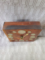 Wood Block Silver Coin Clock WORKS