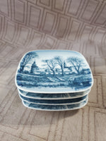 Lot of 4 Bing & Grondahl Denmark Blue and White Mini Wall Hanging Plates