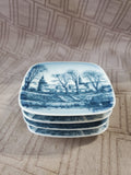 Lot of 4 Bing & Grondahl Denmark Blue and White Mini Wall Hanging Plates