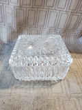 Heavy Clear Glass Trinket Box