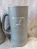 Pair of Matte Black Playboy Bunny Steins (B)