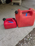 Two Plastic Gas Cans (5gal + 1.5gal), Both Empty