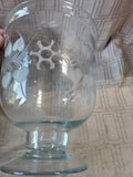 Etched Clear Glass Pedestal Trifle Dish