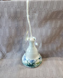 Signed Glazed Pottery Oil Lamp