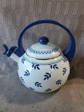 Villery & Boch Blue and White Enamel Tea Kettle