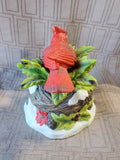 Red Cardinal Porcelain Music Box WORKS