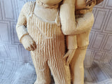 Signed Lee Bortin Boy Whispering in Friend's Ear Sculpture
