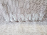 Set of 5 Etched Glass Old Fashioned Whiskey Glasses