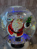 Light Up Santa Claus Snow Globe WORKS
