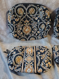 Set of 4 Vera Bradley "Cafe Latte" Pattern Toiletry Bags