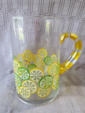 Lemon and Lime Clear Glass Pitcher