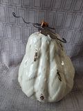 White Ceramic Pumpkin Figurine
