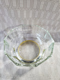 Italian Clear Glass and Silverplate Pedestal Serving Bowl