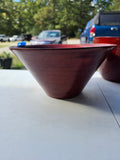 Trio of Red Bamboo Lightweight Bowls/Planters