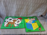 Pair of Vintage Playskool Wooden Children's Puzzles (D)