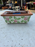 Glazed Terracotta "Rose" Rectangular  Planter