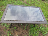 Brown All Weather Wicker Coffee Table w/Smoked Glass Top