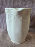 White Ceramic Fleur-de-lis Pitcher