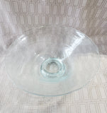 Clear Bubble Glass Footed Fruit Bowl
