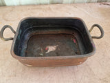 Small Vintage Hammered Copper Pot w/Brass Handles