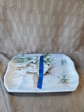 Melamine Snowman Serving Tray with Tea Bag Holder