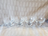 Set of 4 Heavy Clear Glass Footed Dessert Bowls