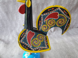 Rustic Portuguese Folk Art Wooden Rooster