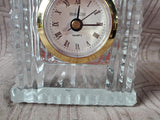Michael Fina Fifth Avenue Clear Glass Desk Clock WORKS