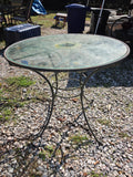 Wrought Iron Bistro Table w/Glass Top (Heavyweight)