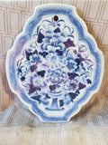 Blue and White Ceramic Floral Wall Plaque