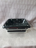 Temp-Tations Black and White Polka Dot Baking Dish with Wire Rack and Trivet (A)